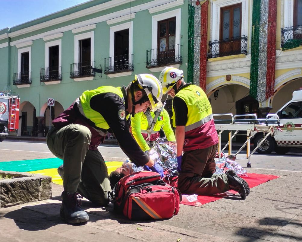 Refuerza Ayuntamiento de Tlaxcala cultura de la prevención al participar en el Simulacro Nacional 2024